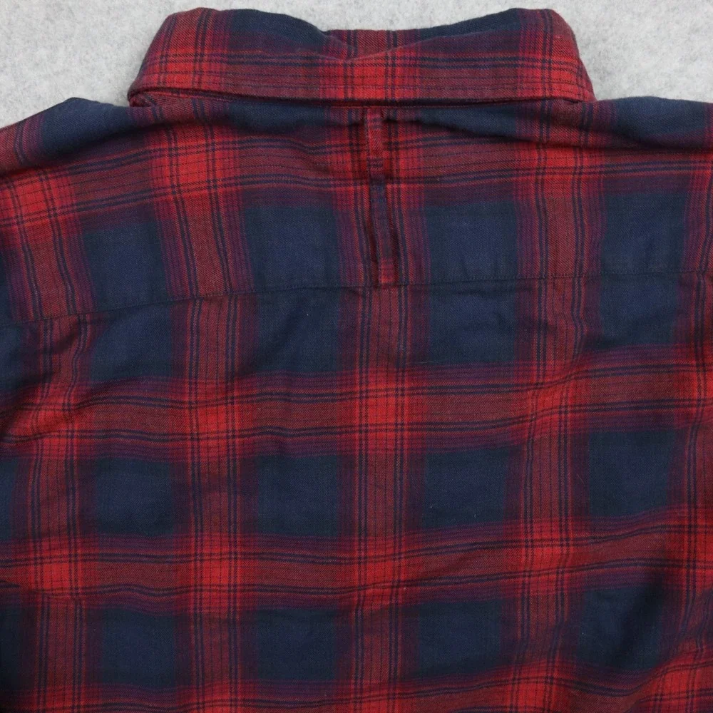 Banana Republic Shirt Mens Medium Slim Fit Luxe Flannel Button Plaid Long Sleeve